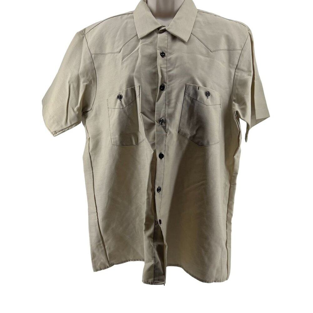 Vintage Dickies Industrial Wear Orange Tag Short Sleeve Shirt Mens Size Large